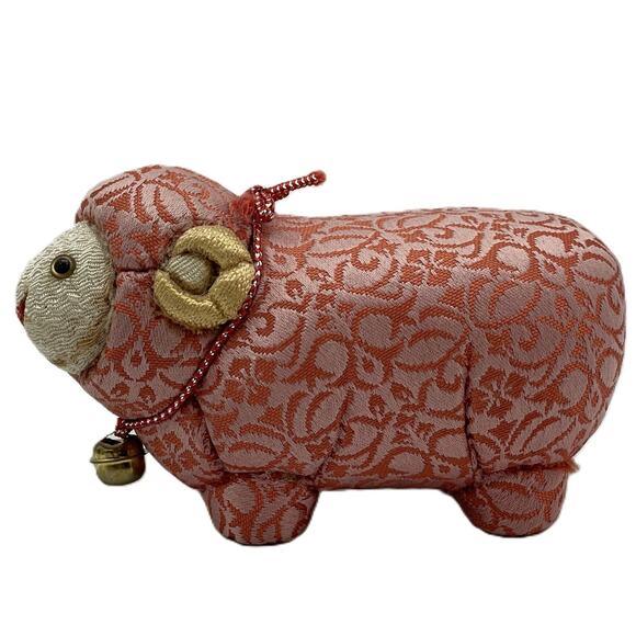 Lot of 2 Japanese Kimekomi Sheep Goat Ram Chinese Zodiac Figurine Doll 4.5" - Picture 9 of 13